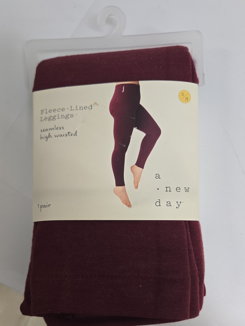 a new day Burgundy Fleece-Lined Leggings